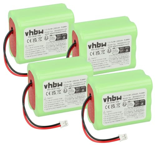 vhbw 4X Akku kompatibel mit Ape Labs LightCan SE | LightCan, LightCan V2 LED-Scheinwerfer, Akku-Lampe (2200 mAh, 7,2 V, NiMH)