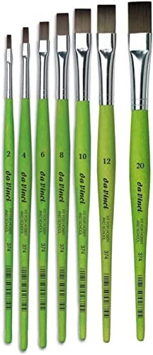 Série Da Vinci 374 Bright Fit pour l'école et Les Loisirs, Ensemble de pinceaux Da Vinci adaptés à l'école, 2, 4, 6, 8,10. 12, 20, Made in Germany