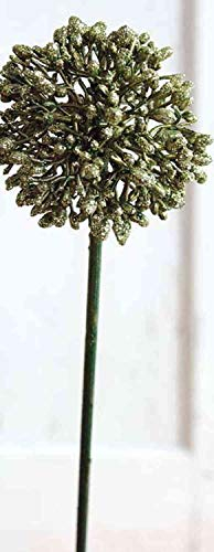 artplants.de Allium Kunstblume Hella, Glitzer, grün-Gold, 45cm - Zierlauch Künstlich/Kunst Allium
