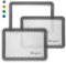 Lot de 3 tapis de cuisson en silicone anti-adhésifs pour four, quart de feuille de revêtement en silicone de qualité professionnelle (gris)