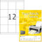TopStick 8709 Universal Etiketten, 1000 Blatt, 70 x 67,7 mm, 12 pro A4 Bogen, 12000 Stück, selbstklebend, bedruckbar, matt, blanko Papier Klebeetiketten Aufkleber, weiß