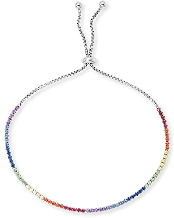 Engelsrufer Armband aus Sterlingsilber mit Zirkoniasteinen Multicolor, Länge: 24cm, ERB-LILSTELLA-ZIM