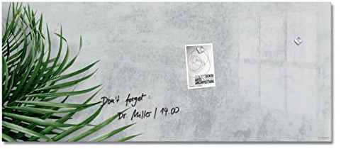 SIGEL GL298 Premium Glas-Magnettafel 130x55 cm, Design Botanic, hochglänzend, SGS geprüft, einfache Montage, incl. 2 starke Magnete, Artverum