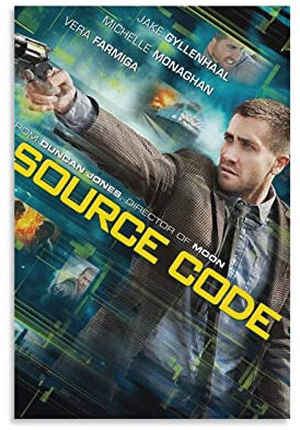 Source Code Sci-Fi-Action-Film-Poster, dekoratives Gemälde, Leinwand, Wandkunst, Wohnzimmer, Poster, Schlafzimmer, Gemälde, 60 x 90 cm