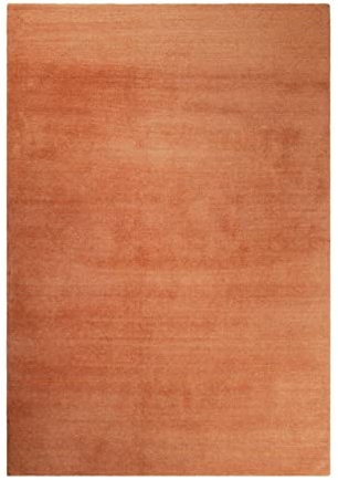 Wecon Home Kuschelig weicher Esprit Hochflor Teppich, bestens geeignet fürs Wohnzimmer, Schlafzimmer und Kinderzimmer LOFT(130 x 190 cm, orange)