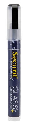 SECURIT - Pennarello A Gesso Liquido resistente all'Acqua - Per Lavagne, Vetro, Metallo, Porcellana, Specchio, Plastica - Punta Media 2-6mm - Colore Nero