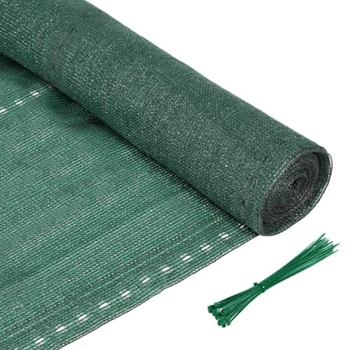 Sonnewelt Sichtschutz 1.2x25m, 150 g/m² HDPE Schattiergewebe, Windschutz Schattennetz, Staubschutz Sonnenschutz Schattiernetz, Blickdichter Zaunblende, Sichtschutz Zaun, Gewebe Netz Grün
