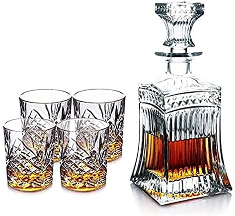 GImLY whisky decantador Whiskey Decanter Wine Decanter Whiskey Decanters, Set Of 4 Glasses And Gift Claret Jug Sets, Wine Set Sets Of 5 Liquor Decanters (Size : B)