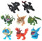 Xrten 8 Stücke Mini Dragon Figuren, 5 bis 7 cm Helle Farbe Spielzeuge in Form von Drachen Kuchendekoration Spielzeug Drachenzähmen Geschenke für Kinder