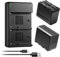 ENEGON NP-F970 Battery and Dual Rapid Charger for Sony NP-F970 NP-F960 NP-F950 NP-F930 NP-F550 NP-F570 NP-F750, DCR-VX2100, DSR-PD150, DSR-PD170, FDR-AX1, HDR-FX1, HDR-FX1000,HVL-LBPB,HVR-V1U,HVR-Z1P