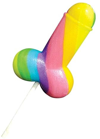 Lutscher mit witzigen Motiven aus Zucker oder Schokolade - Scherzartikel JGA Fun Lollipop Penis Lolli Vagina Lolly (Pride Penis)
