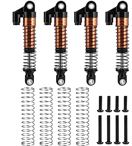AXspeed für TRX4M Shock Kits 62mm Einstellbarer Langer Stoßdämpfer für TRX4-M Bronco Defender 1/18 RC Crawler Car Upgrade(Schwarz)