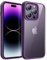 JETech Case for iPhone 14 Pro 6.1-Inch, Shockproof Phone Bumper Cover, Solid Color Matte TPU Frame, Anti-Scratch Clear Back (Deep Purple)