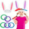 Aufblasbare Ringwurfspiel, 2 Sets Ringwurfspiel Hut, Osterhase Aufblasbar, (2 Aufblasbare Hasenohren und 8 Ringe) Perfekt für Osterparty, Familienspiele und Spiele im Freie