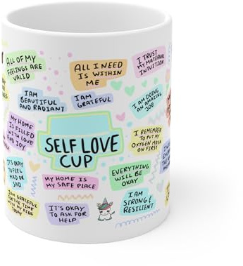 Affirmation Mug - Inspirational Self Love Cup with Positive Quotes, Motivational Sayings for Daily Inspiration, Wellbeing and Mindfulness Gift, 11oz Ceramic Coffee Mug