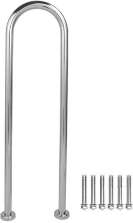 Main Courante de Spa en Forme de U de 119,4 Cm de Hauteur, Main Courante en Acier Inoxydable, Base Latérale Sous Montage pour Intérieur et Extérieur, pour Marche de Spa, Piscine