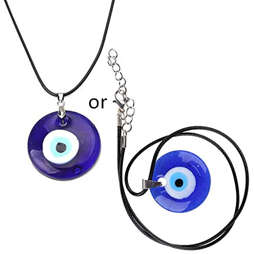 Sxett for Evil Eye Necklace,Blue Turkish Resin Leather Rope for Evil Eye Necklace for Women Men Lucky for Protection Gifts, as described, as described
