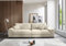 möbelando Big-Sofa >Adriena< 5 Kissen, Daune, weicher Cord Stoff in Creme - 288x90x106cm (BxHxT)
