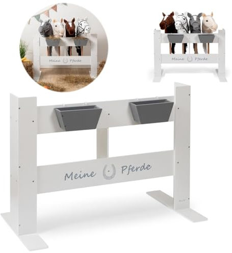 Ella & Piet® Hobby Horse Ständer FENCY aus Holz für 4 Pferde Stall Pferdestall Pferdehalter
