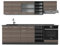 Vicco Küchenzeile R-Line, Küchenblock, Edelgrau/Anthrazit, 240 cm, AP Anthrazit