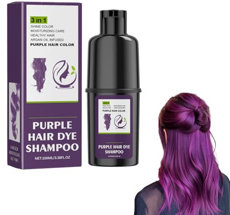 Shampoo Colorante Viola, Hair Dye Shampoo, Colore Intenso e Duraturo, Idratazione Profonda per Capelli Luminosi, Pigmenti Vegetali per Riflessi Vibranti, Trattamento Protettivo del Tonalità