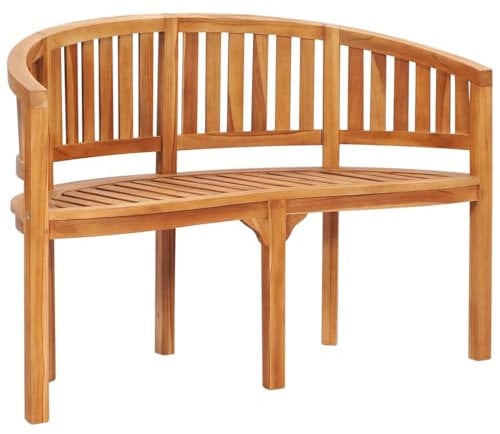 JHQHSM Bananenbank, Bank für den Garten Sitzbank Outdoor Gartenbank Holz Outdoorbank Bank im freien Geeignet für Hinterhof Terrasse Garten 120 cm Massivholz Teak