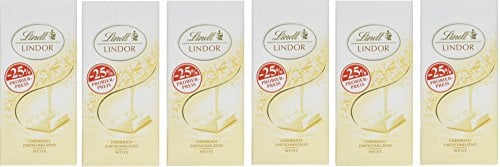 Lindt Lindor Schokoladentafel, Weiße Schokolade, undendlich zartschmelzend, Promotion, 6er-Pack (6 x 100 g)