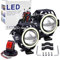 2 x Fari per moto con Angel Eyes Luci U7 DRL fendinebbia luci di guida per auto bici barca ATV Faretti anteriori colore con interruttore