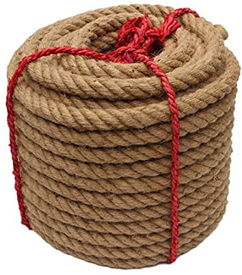 Corde Nautique Corde de Jute 20M d'épaisseur Corde de Jute Corde de Chanvre Naturel Solide 12mm Corde Naturelle Solide Utilitaire Polyvalent Sisal Ficelle Corde Ancre de Bateau Escalade Décoration de