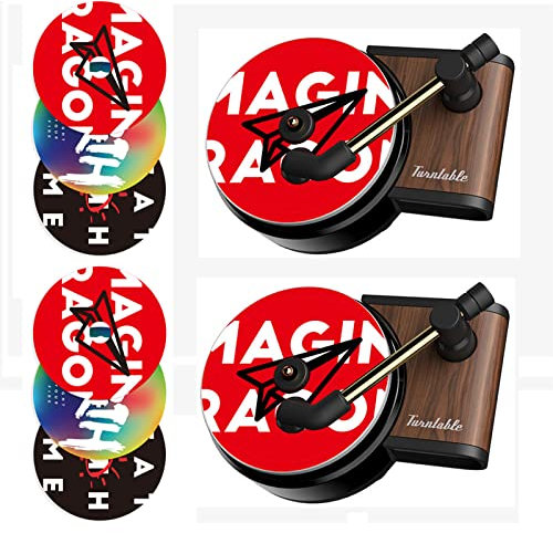 2PCS Car Air Freshener, Retro Record Player Air Fresh Vent Clip Car Vinyl Records Turntable Perfume Essentials Diffuser Car Decoration with 6 Aromatherapy Pads By HIMM
