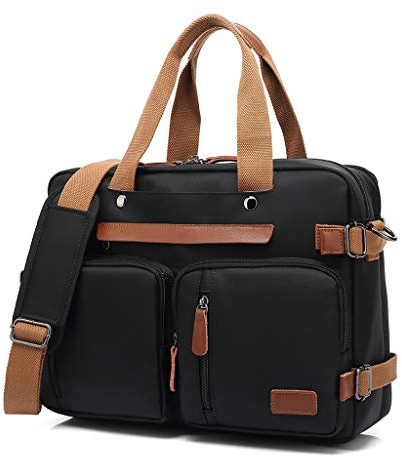 Aktentasche Convertible Rucksack Messenger Bag Umhängetasche aus Nylon Laptop-Tasche Handtasche Geschäfts-Aktenkoffer Multi-Funktions-Reisen Rucksack Passend 15.6inch 17,3-Zoll-Laptop Laptoptasche
