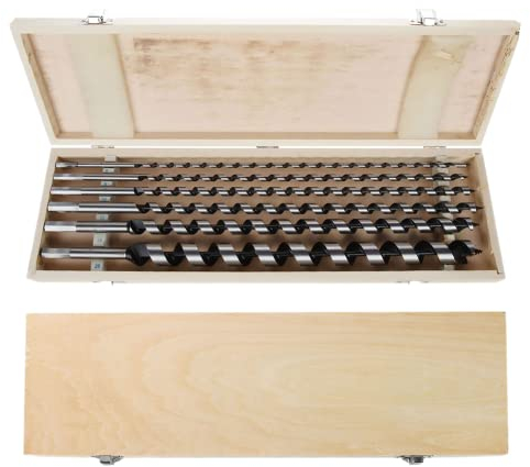 ZYWUOY Set di punte da trapano in legno extra lunghe, 6 punte da trapano per legno Set di trivellazione alesatura a coclea 460 mm di lunghezza in legno per carpenteria