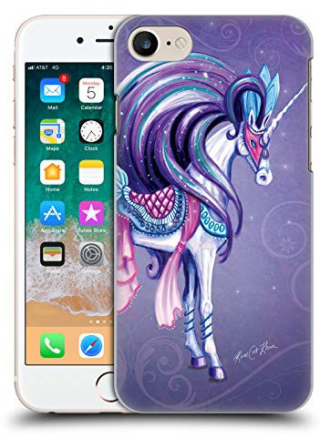 Head Case Designs Offizielle Rose Khan Weiß Und Purpurrot Einhörner Harte Rueckseiten Handyhülle Hülle Huelle kompatibel mit Apple iPhone 7/8 / SE 2020 & 2022
