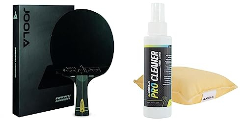 JOOLA Profi Tischtennisschläger Infinity Carbon ITTF genehmigter & Tischtennis Rengøringssæt Pro Cleaner Tischtennis Belag Reiniger und Reinigungsschwamm, durchsichtig, 125ml EU