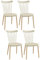 HOMCOM Juego de 4 Sillas de Comedor Estilo Nórdico Sillas de Cocina con Respaldo Alto Asiento de Polipropileno y Patas de Madera de Haya Carga 120 kg 48x52,5x83 cm Natural
