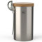 KC Kitchen & Co. Kaffeedose mit Löffel für 250 Gramm Kaffeebohnen, Tee, Zucker, Gewürze (Silber, 700 ml) mit Luftdichtem Akaziendeckel