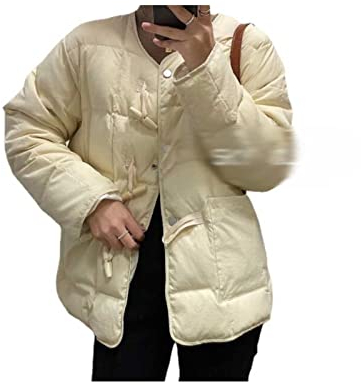 SUICRA Daunenjacken für Damen Winter Daunenjacke Frauen Weiße Ente Rundhals Hupe Horn Schnalle Frauen Daunenjacke