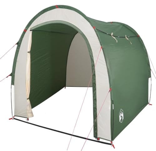 vidaXL Green Water-Resistant Storage Tent 204x183x178cm - Portable Camping Organizer 185T Taffeta, PU Coated, Easy Assembly