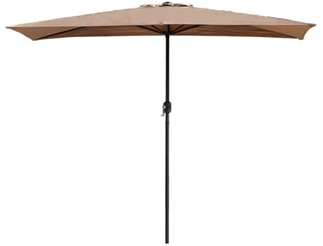 NYASAA Sonnenschirm Halbrund Ø 200 x 225m Polyester Balkon-Schirm mit Kurbel für Terrasse, Balkon, Garten, UPF 50+
