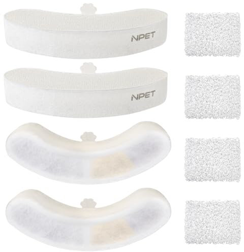 NPET Upgrade 4PCS Filters for WF050/WF210/WF100 Pet Water Fountain