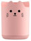 Qinlenyan Pot à crayons rotatif à 360 degrés - Motif chat de dessin animé - Grande capacité - Organisateur de papeterie - Accessoire de bureau - Rose