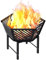 Waaliji Tragbare Feuerstelle für Camping, erhöhte abnehmbare Holzfeuerstelle für den Außenbereich, Terrassenheizung, Picknick, Lagerfeuer und Grill, mit Reisetasche, diagonaler Hohlstil, 57,1 cm