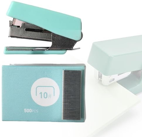 1 Stück Mini Stapler Mini Heftklammergerät Büro Tacker Klammermaschine Heftklammern Klein Mit 400pcs Klammern Für Schule Zuhause oder Büro Für Organisieren von Dateien (Grün)