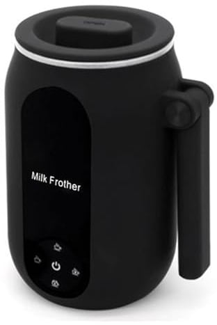 Montalatte Elettrico 4 in 1, Montalatte Automatico a Vapore con capacità di 450 Ml con Display a LED Maniglia Rotante Scaldalatte Riscaldatore per Latte Cappuccino (Spina europea)