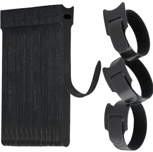 80 Pezzi Fascette Riutilizzabili in Nylon, 150 x 12 mm Stringicavo Regolabili, Ideali per la Gestione dei Cavi in Casa, Ufficio, Giardino e Altro, Nero