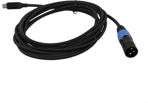 Conecta fácilmente tu dispositivo USB C con este eficiente cable de conexión de audio XLR macho (300 cm)