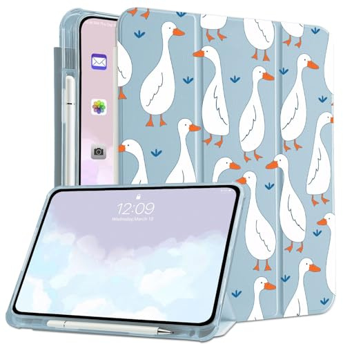 CozyNestCY Schutzhülle für iPad 9. / 8. / 7. / 25,7 cm (10,2 Zoll), Cartoon-Design, einzigartiges Tier-Design, rutschfest, stoßfest, Silikon, mit Stifthalter, für Mädchen, Jungen, Kinder