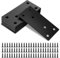 12pcs Chapas Metalicas Chapa Perforada Acero Inoxidable, Pletinas Metalicas Planas, Placa Union Conector Plano, Placas de Unión Planas, Soportes de Placas Perforadas de Reparación(80 x 40mm, Negras)