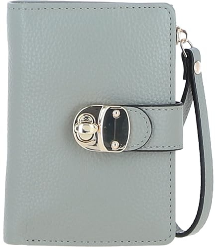Ashwood Small Ladies Leather Purse - RFID Protected - Genuine Leather Compact Wallet for Women - Secure Twist Lock - Zip Pocket, Card Slots & Photo ID Window - Gift Boxed: 32047 (Sage)