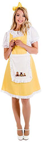Fun Shack Costume Riccioli D Oro Donna, Costume Goldilocks Donna, Costume Carnevale Donna, Vestito Carnevale Donna L